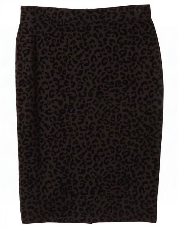 Женская юбка-карандаш Marks & Spencer UK 12 Medium W30 Черная с животным принтом