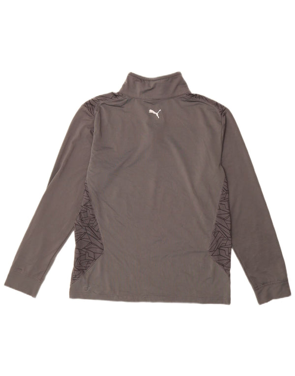Пуловер с воротником на молнии для мальчиков PUMA, спортивный костюм, большой размер, серый цвет 11–12 лет