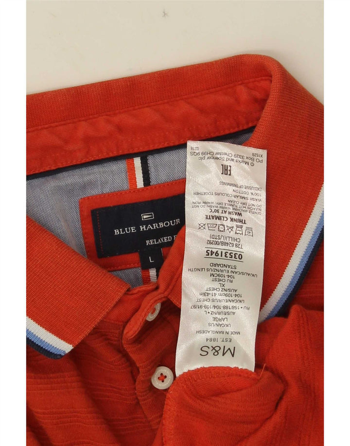 Мужская рубашка поло свободного покроя Marks & Spencer Blue Harbour, большая оранжевая