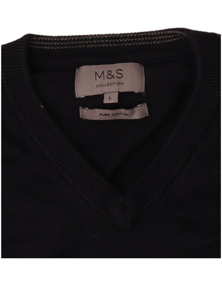 Мужская майка Marks & Spencer, большая темно-синяя хлопковая майка