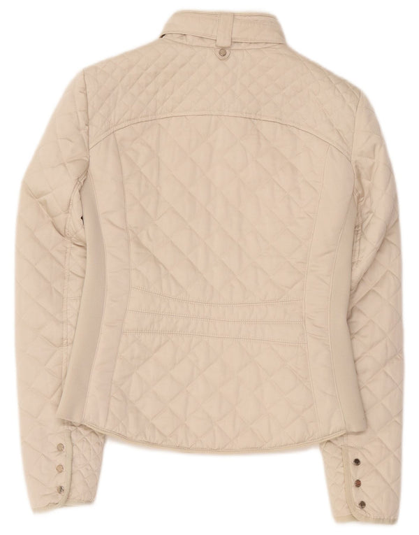 Женская стеганая куртка Zara UK 12 Medium Off White
