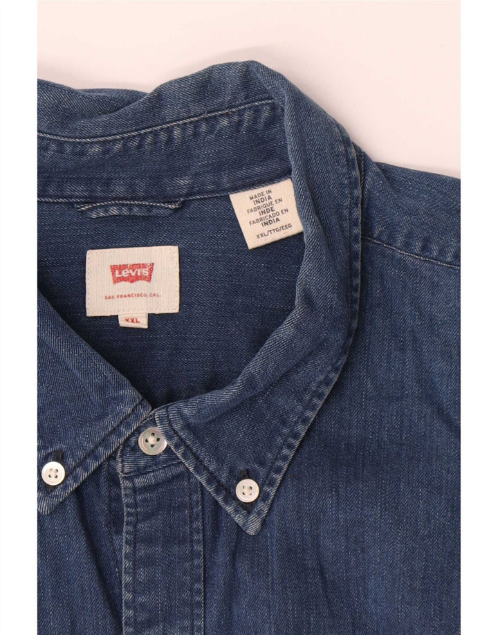 Мужская джинсовая рубашка Levi's 2XL, синяя, хлопок