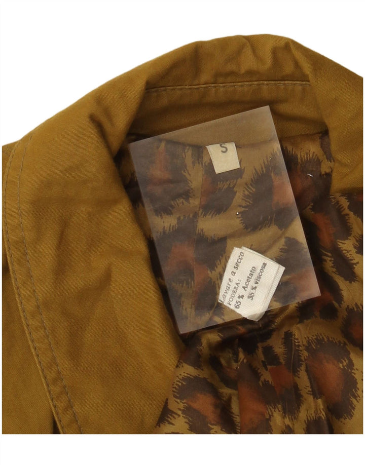 ВИНТАЖНОЕ Женское пальто оверсайз UK 10, маленькое, хаки, ацетат