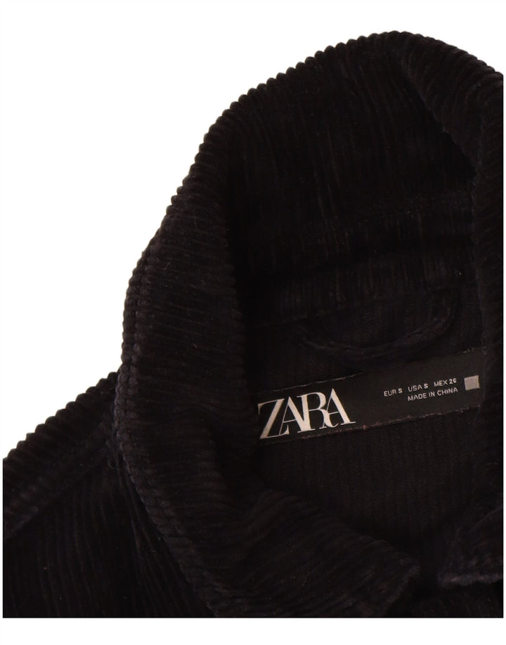 Zara Womens UK 10, маленькие черные хлопковые туфли