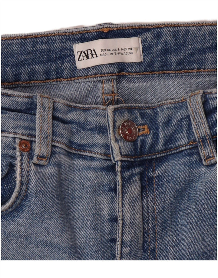 Женские джинсы скинни с высокой талией Zara EU 38, маленькие W28 L27, синие, классические