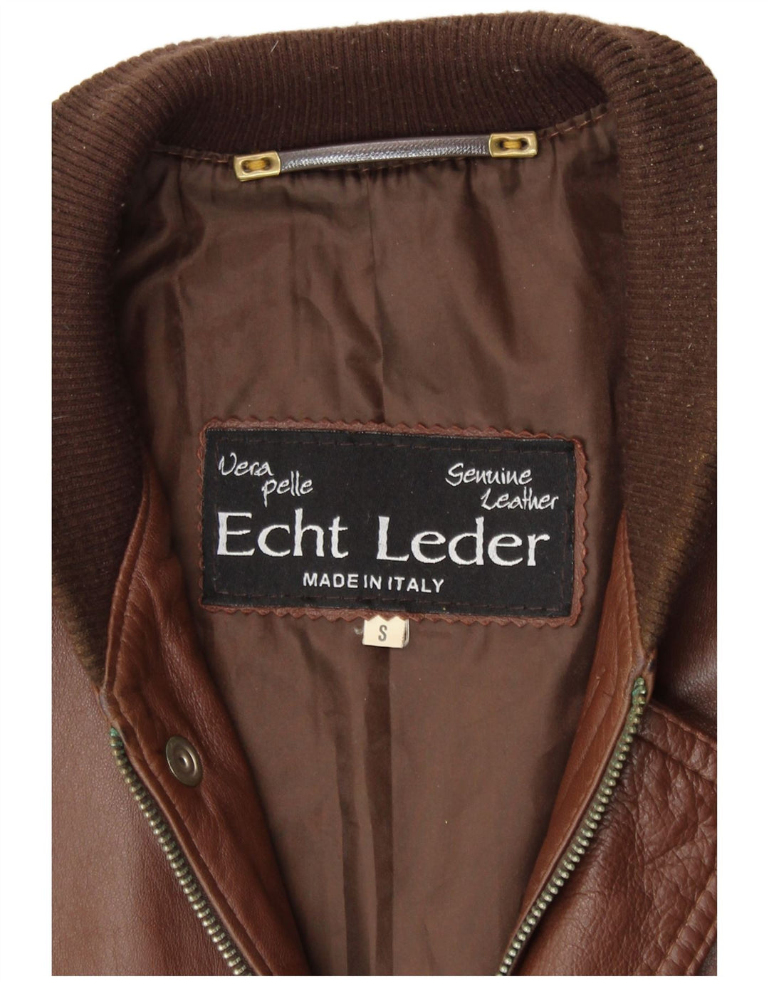 Мужская кожаная куртка VINTAGE UK 36 маленькая коричневая кожа