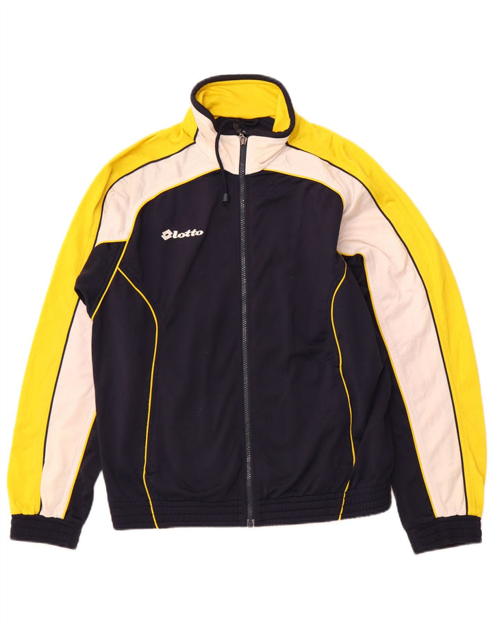LOTTO Мужской спортивный костюм, верхняя куртка, маленький темно-синий, полиэстер с цветными блоками