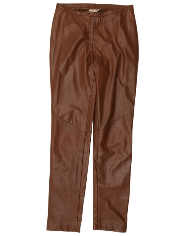 Женские узкие кожаные брюки Hennes EU 38 Medium W28 L33 Коричневые кожаные