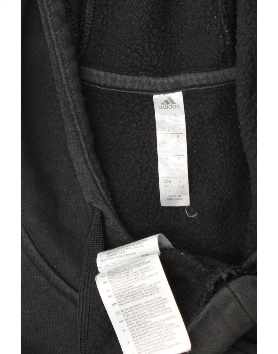 Мужской джемпер с капюшоном ADIDAS 2XL, черный хлопок