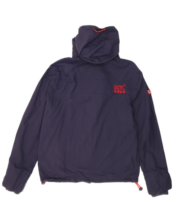 Мужская ветровка с капюшоном Superdry с графическим рисунком UK 42 XL Темно-синий нейлон