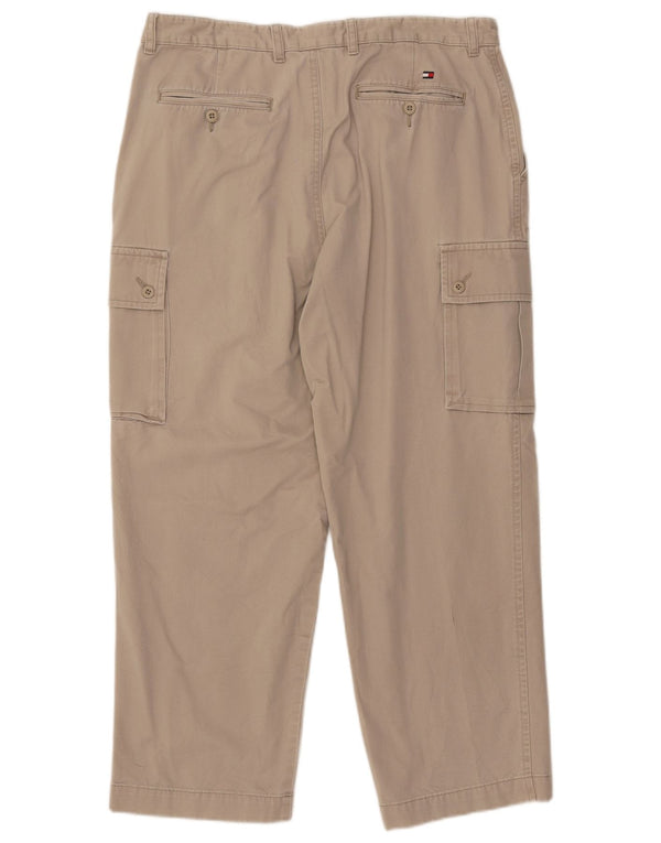 TOMMY HILFIGER Mens Straight Cargo Trousers W36 L29 Beige Cotton
