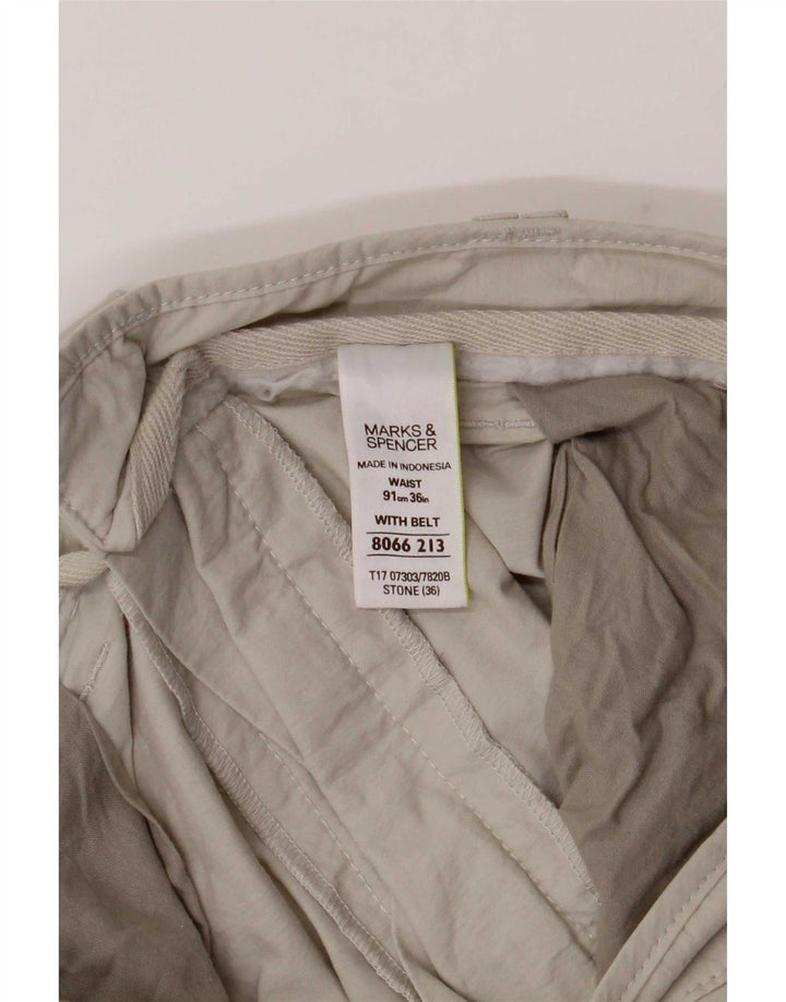 Мужские шорты-бермуды Marks & Spencer, большие, бежевые, хлопковые, W36