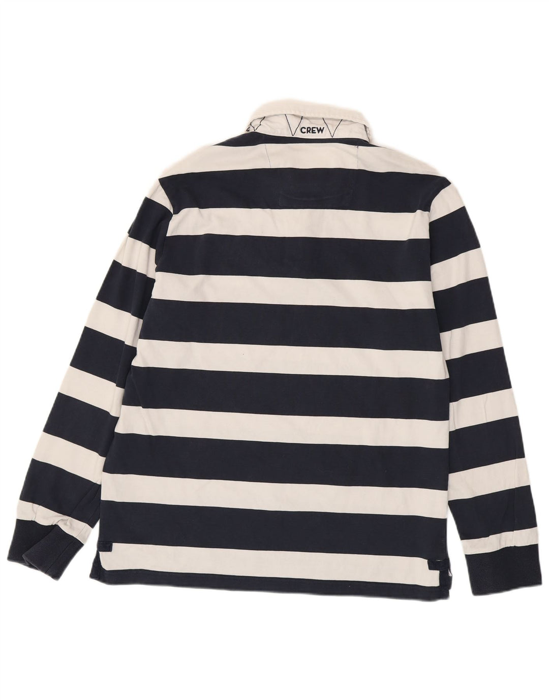 ОДЕЖДА ЭКИПАЖА Мужская рубашка-поло для регби с длинными рукавами, большая темно-синяя полоска