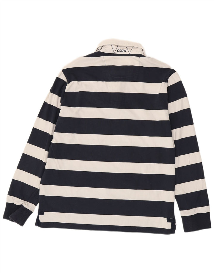 ОДЕЖДА ЭКИПАЖА Мужская рубашка-поло для регби с длинными рукавами, большая темно-синяя полоска