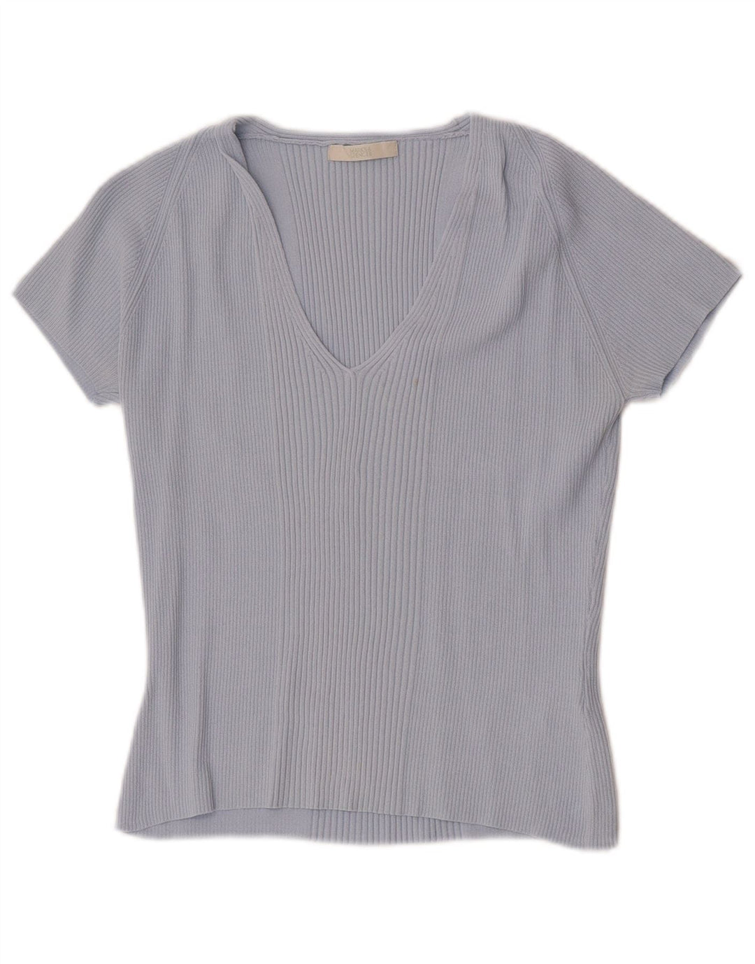Женская укороченная футболка Marks & Spencer Top UK 14, средний синий из вискозы
