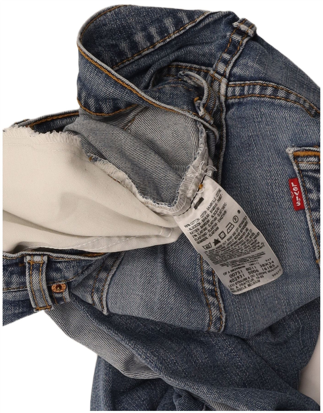 Мужские прямые джинсы LEVI'S W38 L27 синие, хлопок