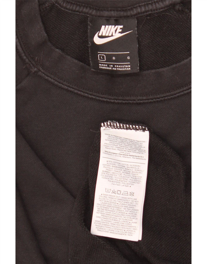 Женский свитер Nike UK 16, большой размер, черный хлопок