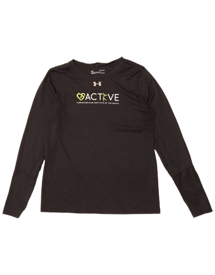 Мужской топ с рисунком Under Armour, длинный рукав, средний черный, полиэстер