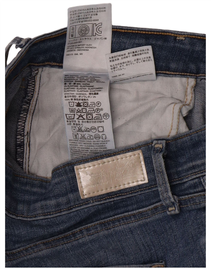 Женские потертые джинсы скинни Levi's W29 L30, синий хлопок