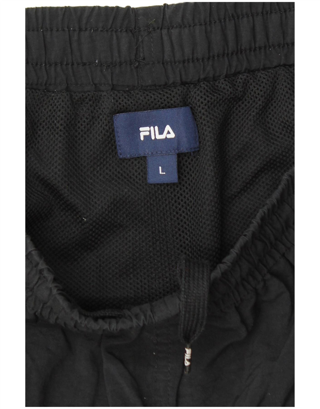 Мужские спортивные шорты Fila, большие черные, полиамид с цветными блоками