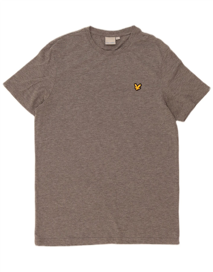 Мужская футболка Lyle & Scott Top среднего серого цвета с крапинками из полиэстера