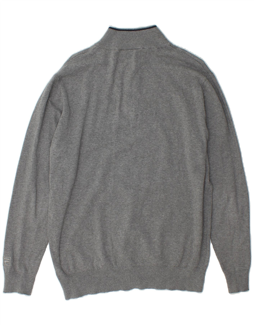 FILA Mens Zip Neck Sweatshirt Jumper XL Grey Vintage Fila and Second-Hand Fila from Messina Hembry 