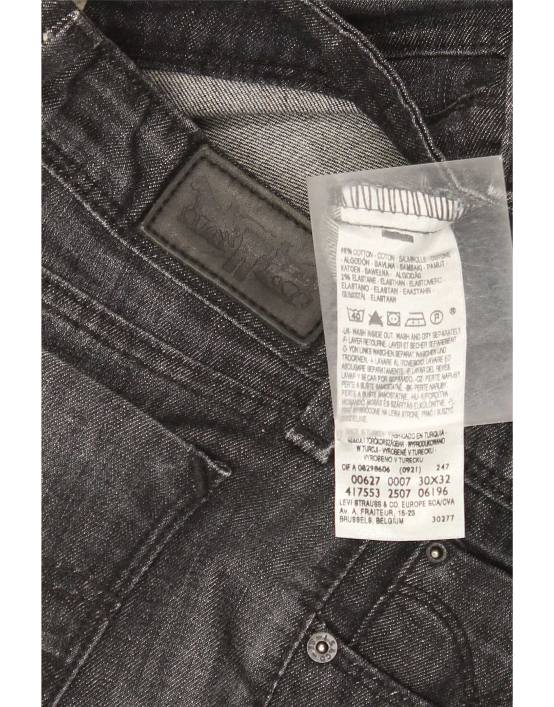 Женские прямые джинсы Levi's 627 W30 L29, серый хлопок