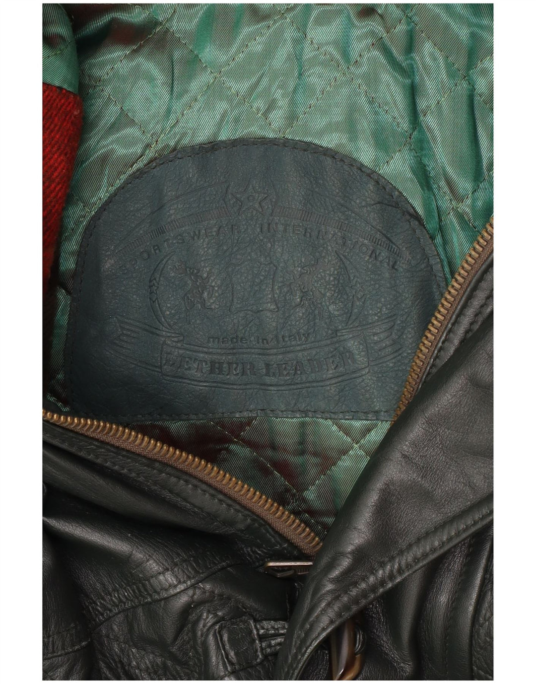 Винтажное мужское кожаное пальто UK 40, большое зеленое кожаное