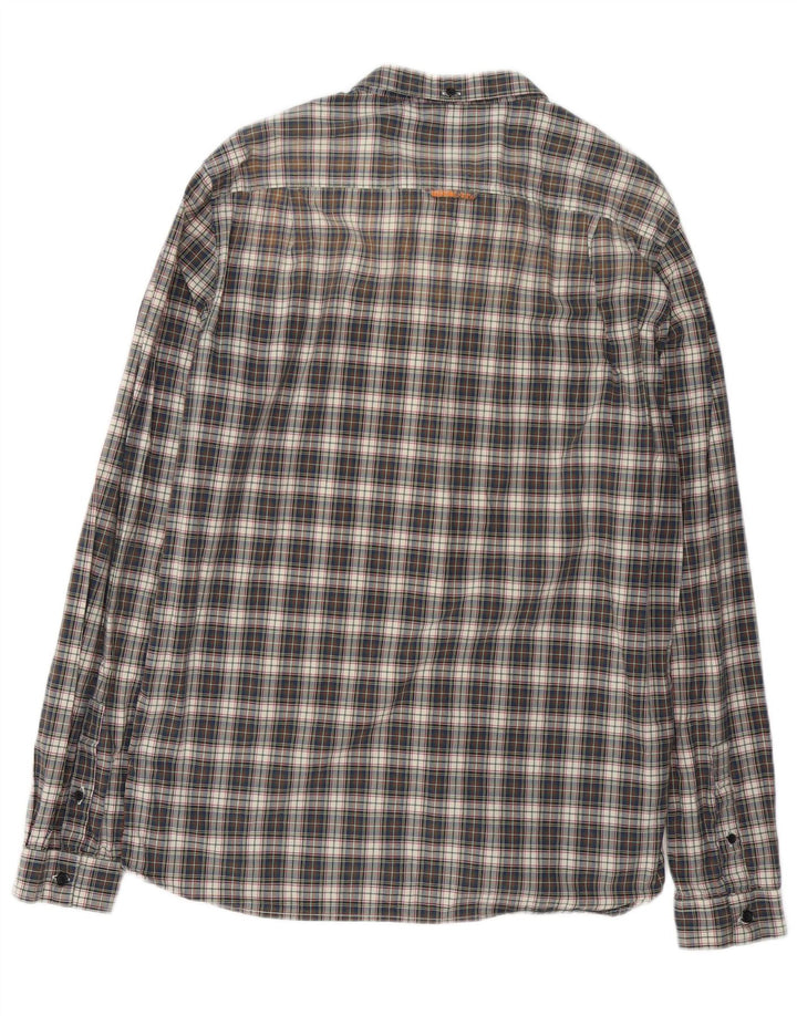Мужская рубашка Superdry 2XL, темно-синяя клетка, хлопок
