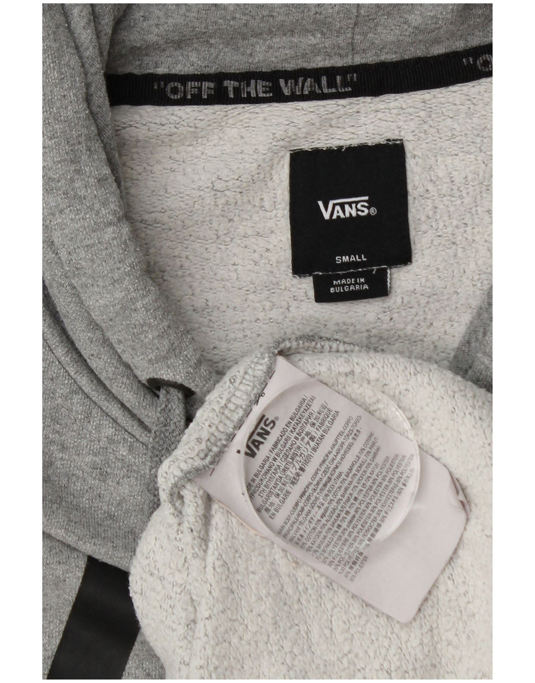 Мужской джемпер с капюшоном Vans, маленький серый, хлопковый в крапинку