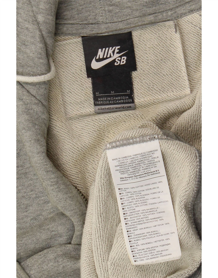 Мужской свитер с капюшоном на молнии Nike среднего серого цвета, хлопок