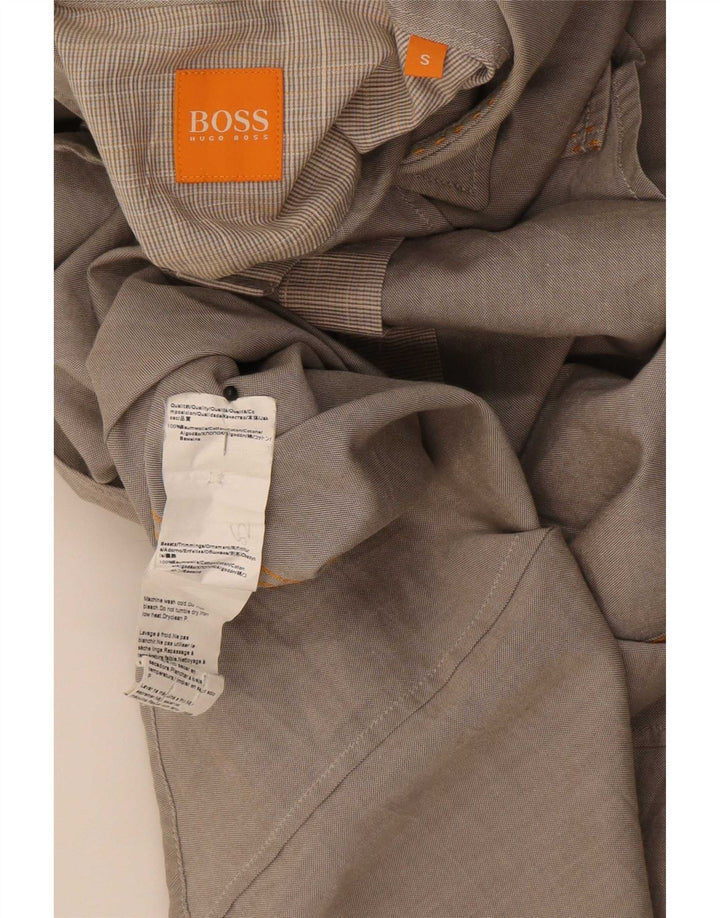 Мужская рубашка Hugo Boss, маленькая серая, хлопок
