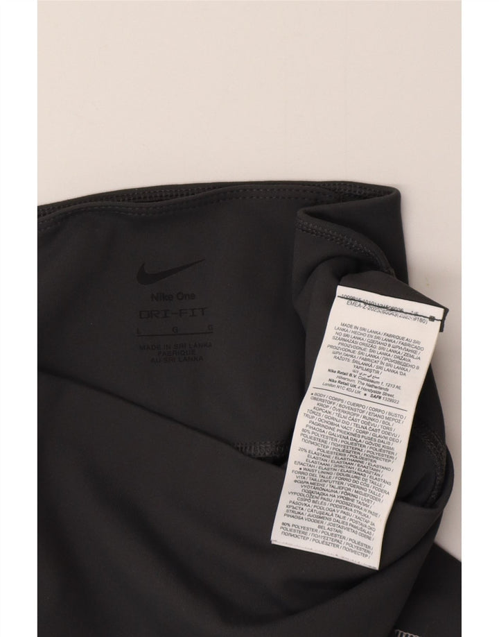 Женские леггинсы с рисунком NIKE UK 16, большой размер, серый полиэстер