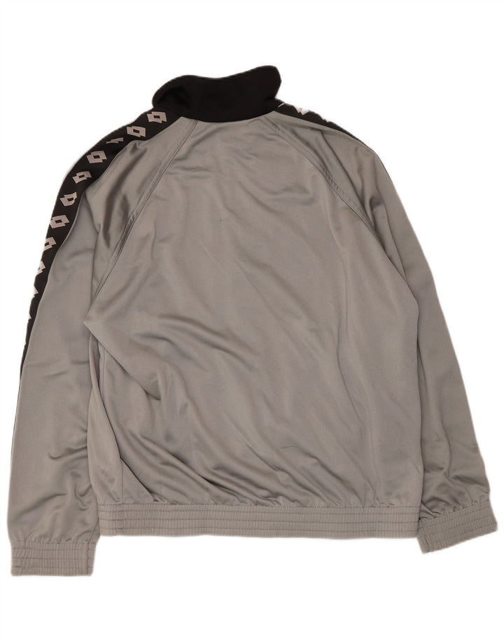 Lotto Мужской спортивный костюм с графическим рисунком, верхняя куртка среднего серого цвета с цветными блоками