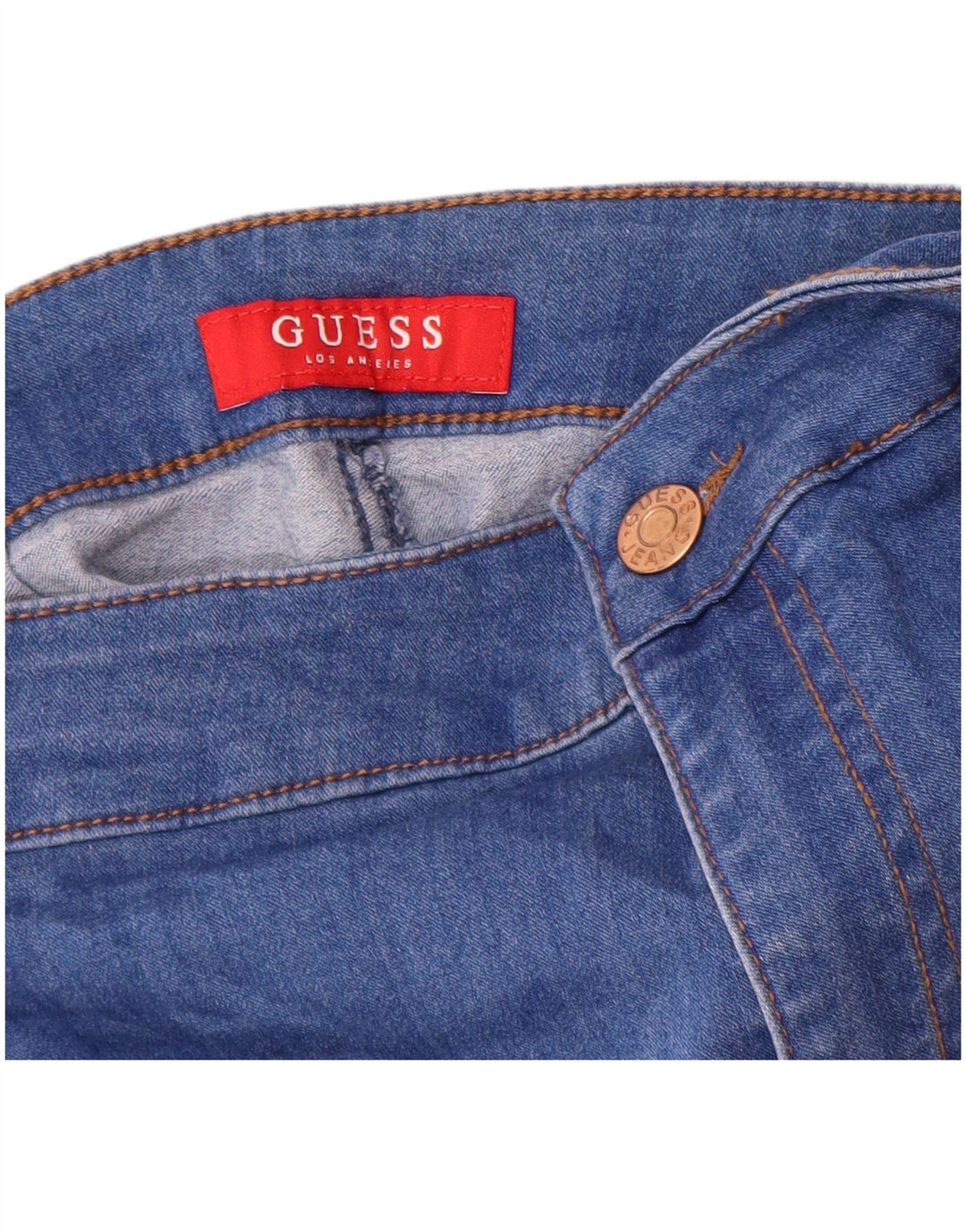 Женские джинсы скинни с высокой талией GUESS W24 L28, синий хлопок