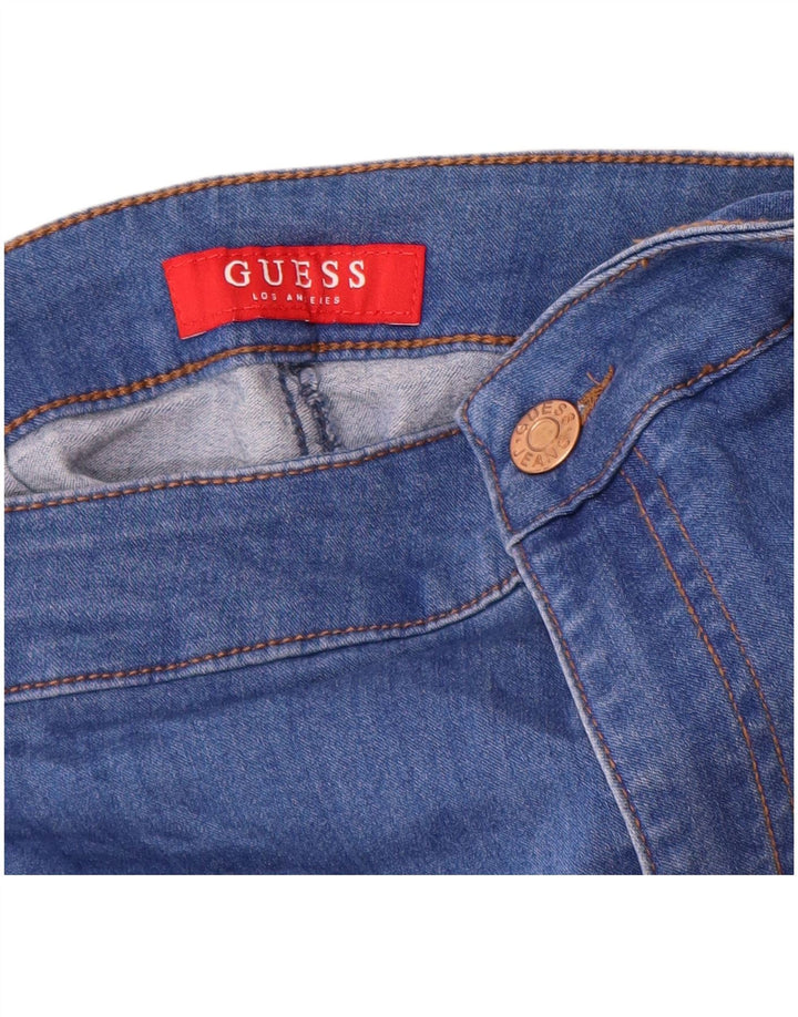 Женские джинсы скинни с высокой талией GUESS W24 L28, синий хлопок