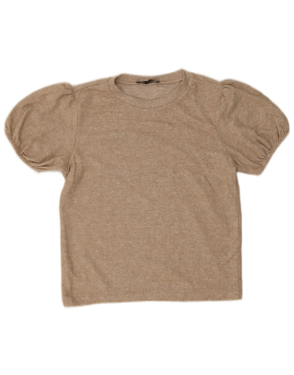 Женская блузка Zara Top UK 12, средний бежевый