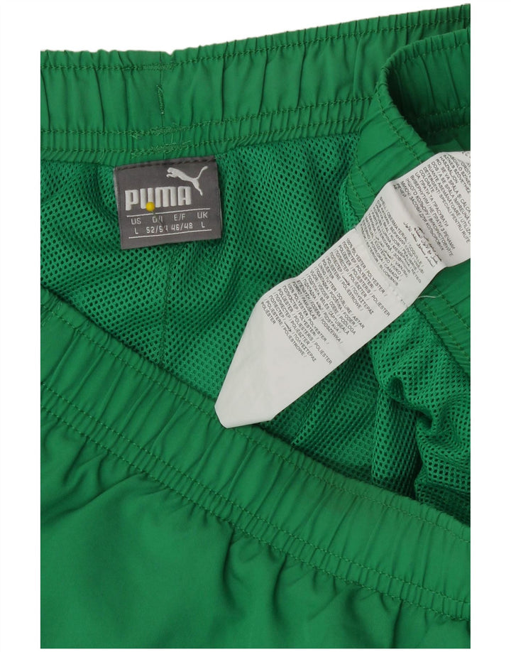 Мужские спортивные шорты Puma, большие зеленые спортивные шорты из полиэстера