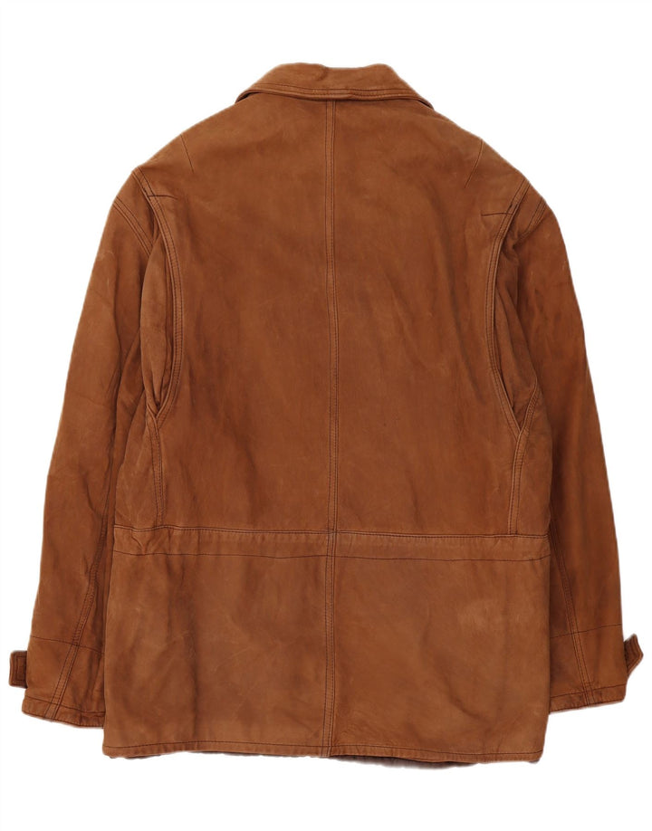 Мужское кожаное пальто VINTAGE UK 42 XL Коричневое