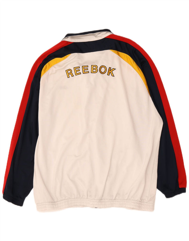 Мужская спортивная куртка свободного покроя Reebok, большая белая с цветными блоками