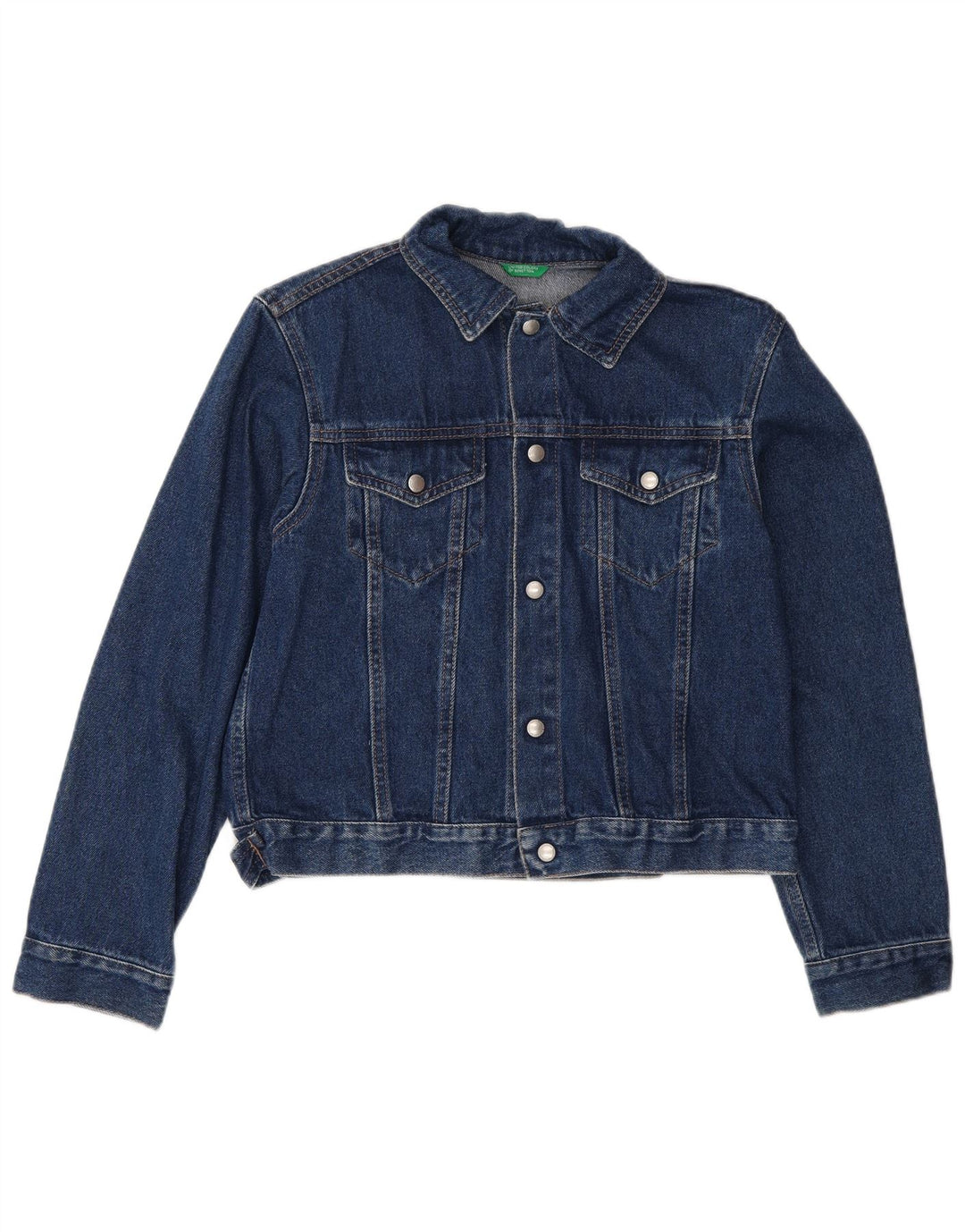 Джинсовая куртка Benetton для мальчиков 9-10 лет, большая синяя, хлопковая