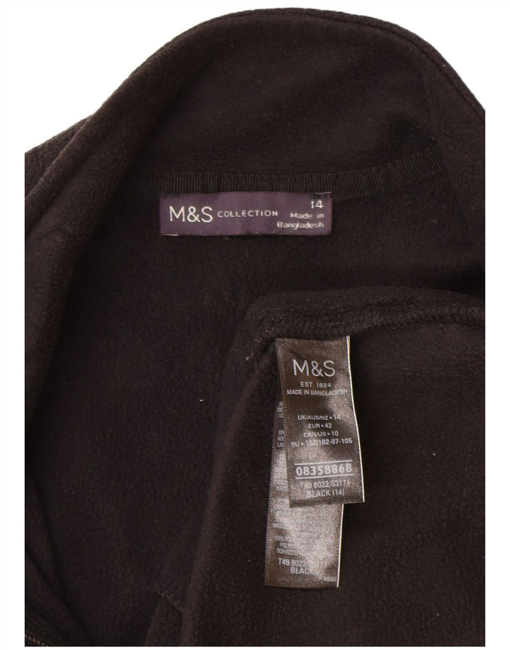 Женская флисовая куртка Marks & Spencer UK 14, большая, черная, полиэстер