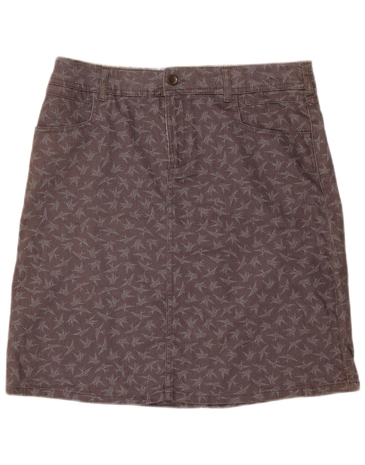 Женская джинсовая юбка с абстрактным узором White Stuff UK 12 Medium W32 Серая