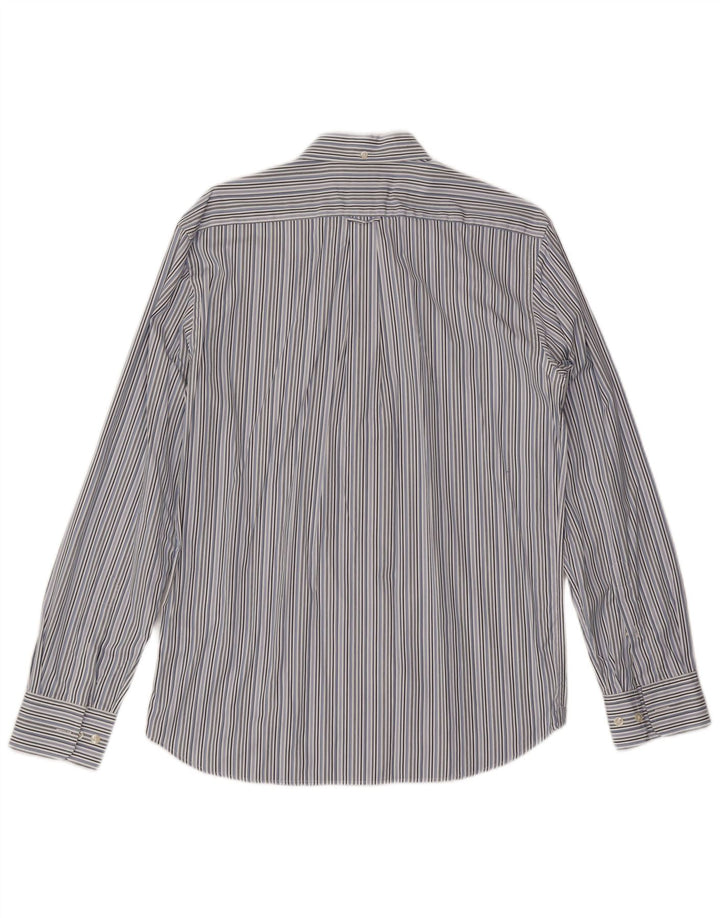 Мужская клубная рубашка Faconnable из хлопка в синюю полоску среднего размера