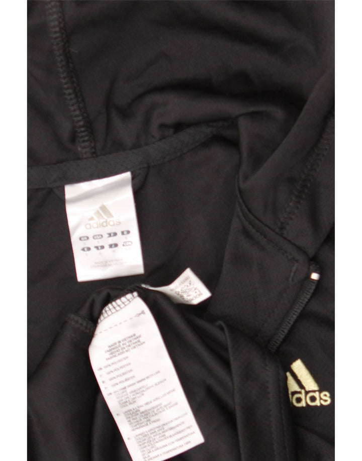 Женский спортивный костюм Adidas с капюшоном, верхняя куртка UK 8, маленький черный полиэстер