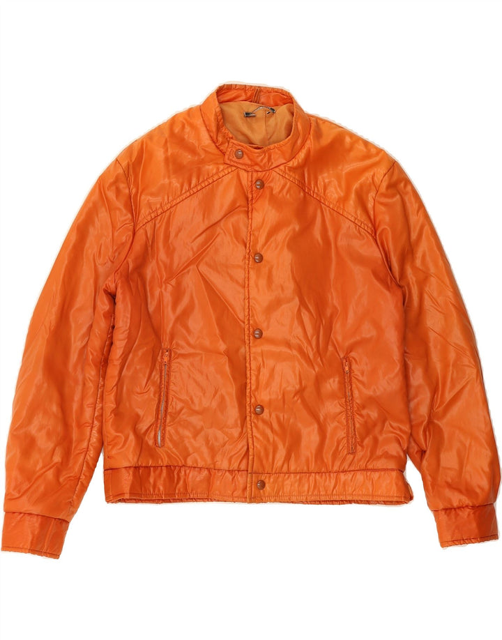 VINTAGE Womens Bomber Jacket UK 16 Large Orange Nylon Vintage Vintage and Second-Hand Vintage from Messina Hembry 