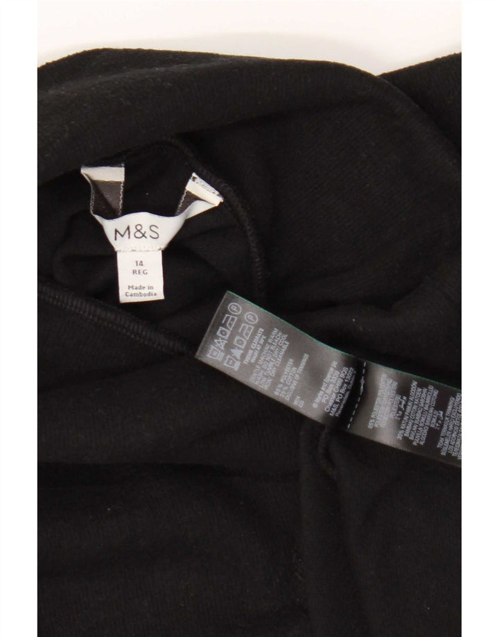 Женское платье-джемпер с длинными рукавами Marks & Spencer, Великобритания 14, большой черный полиэстер