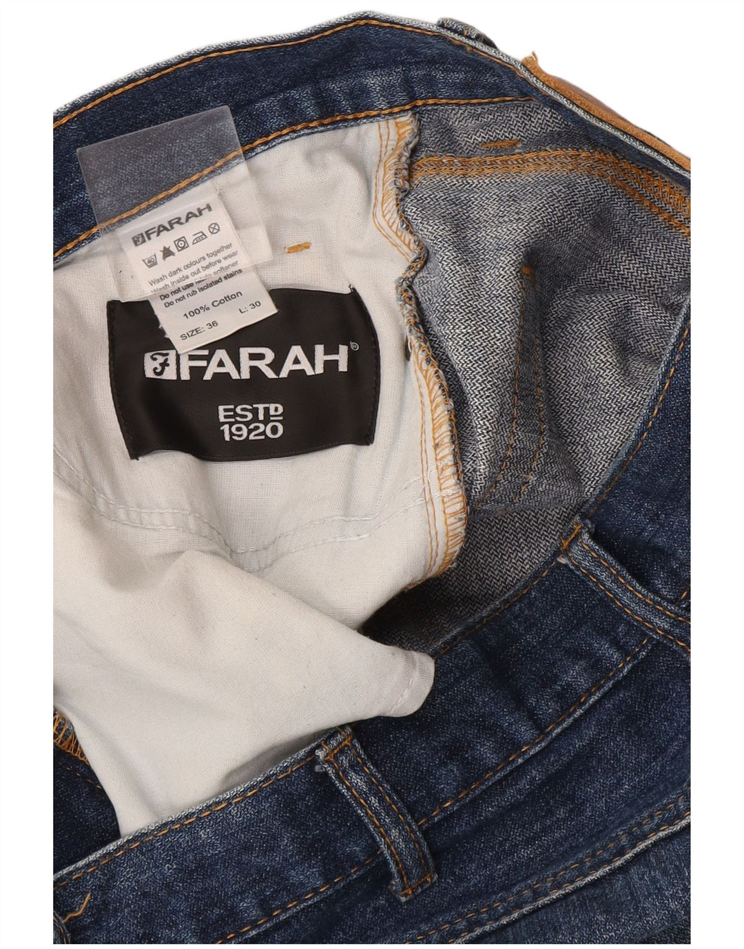 Мужские прямые джинсы Farah W36 L30, синий хлопок