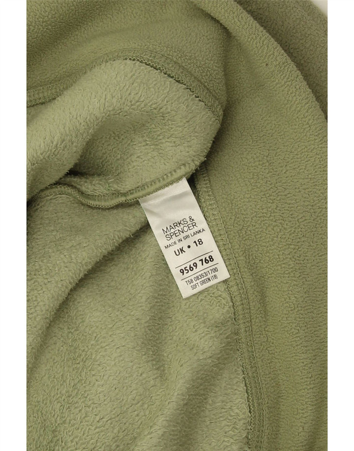 Женская флисовая куртка оверсайз Marks & Spencer UK 18 XL, зеленый полиэстер
