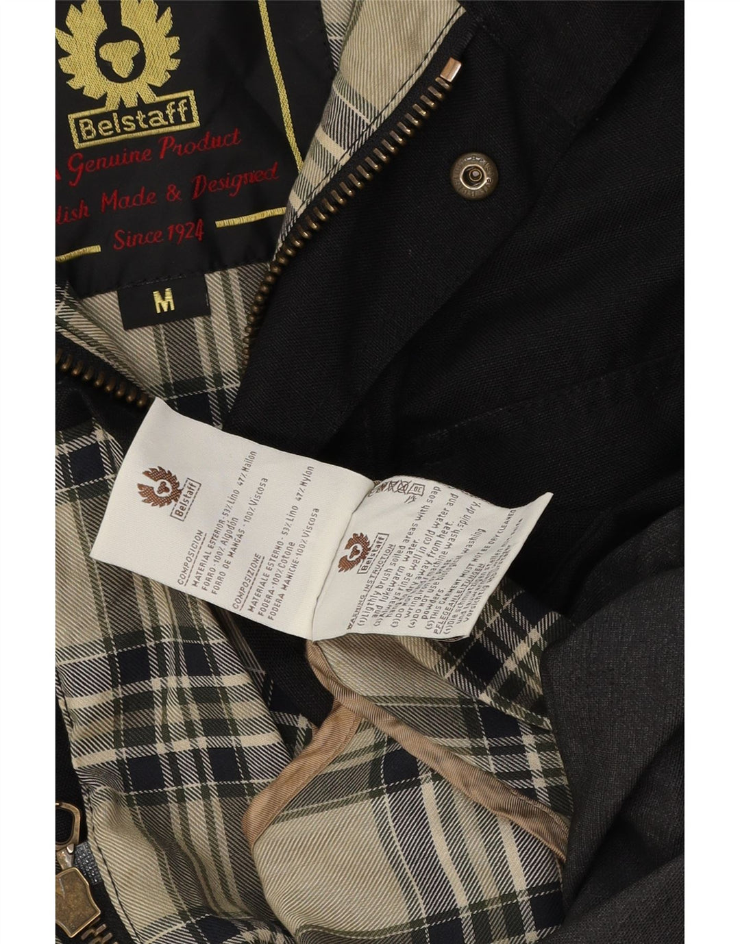 Мужская куртка BELSTAFF UK 38, средний черный хлопок